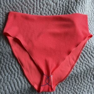 ASOS Design High Waisted Bikini Bottom Womens Size XXL Coral Crinkle Textured